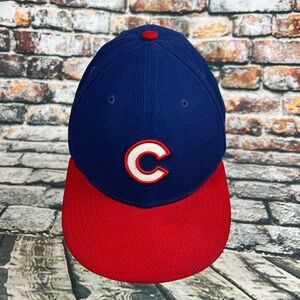 Chicago Cubs Hat‎ Fitted Baseball Cap 8  Blue New Era Authentic 59/50
